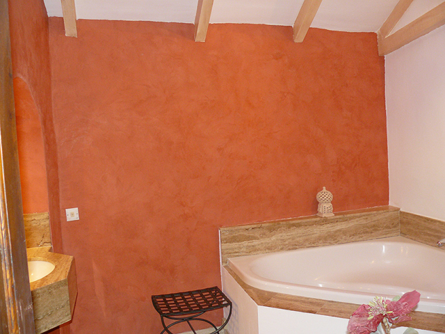 Tadelakt  à la chaux salle de bain