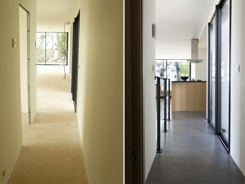 Avant après Béton ciré sol