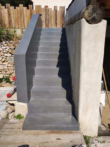 escalier beton ciré exterieur