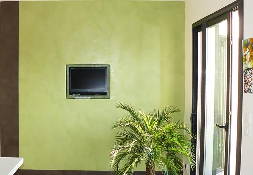 décoration mur vert écolo